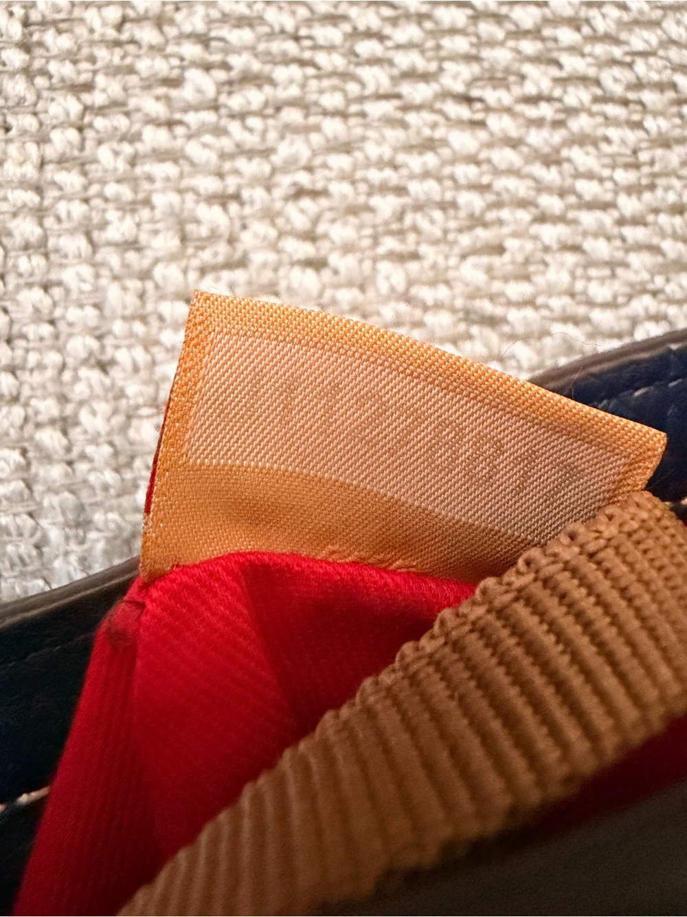 Dooney & Bourke Navy Pebble Leather Tote Red Lining - Picture 9 of 13
